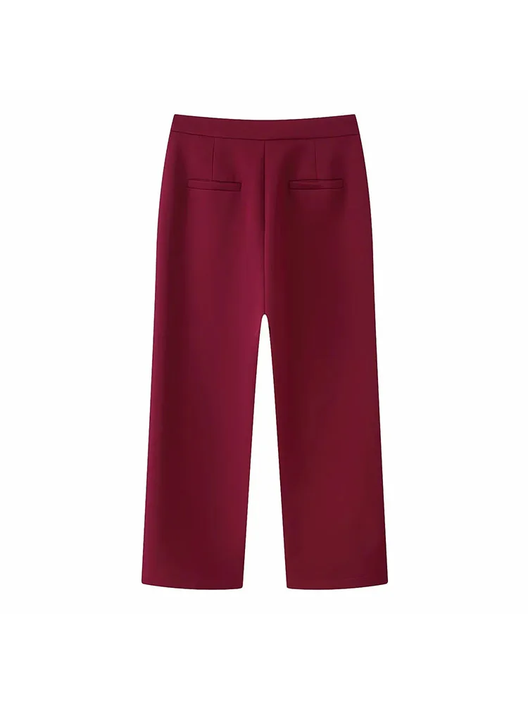 Autumn Winter Women Feathers Blazer Pants Suit - Image 6