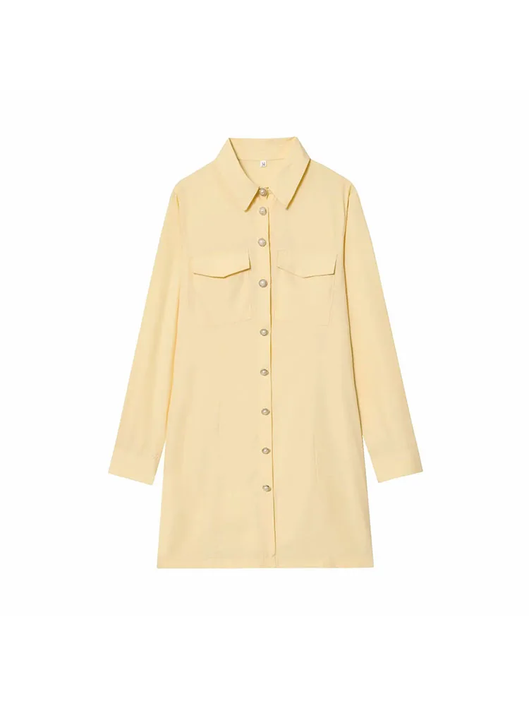 Women’s 2025 Elegant Turn-Down Collar Mini Dress - Image 4