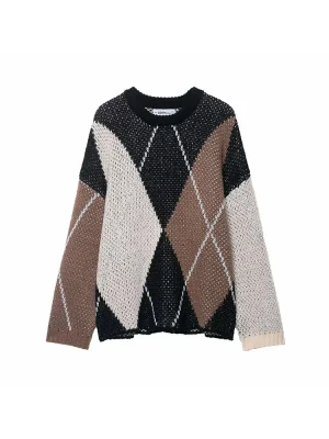 Women’s 2025 Vintage Diamond Knit Pullover