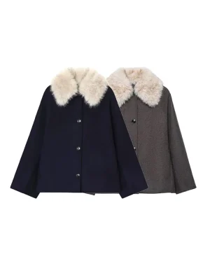 Women’s Winter Faux Fur Lapel Casual Jacket
