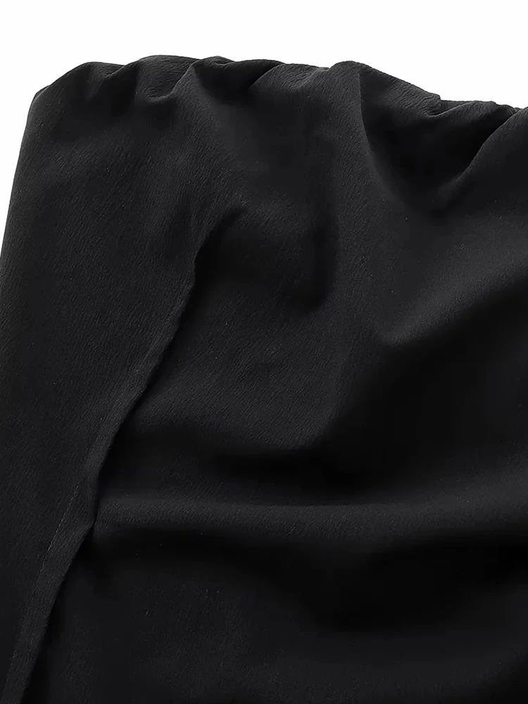 Women’s Black Strapless Midi Dress - Image 4