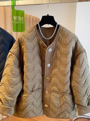 2025 Korean Style Oversized Quilted Puffer Jacket for Women