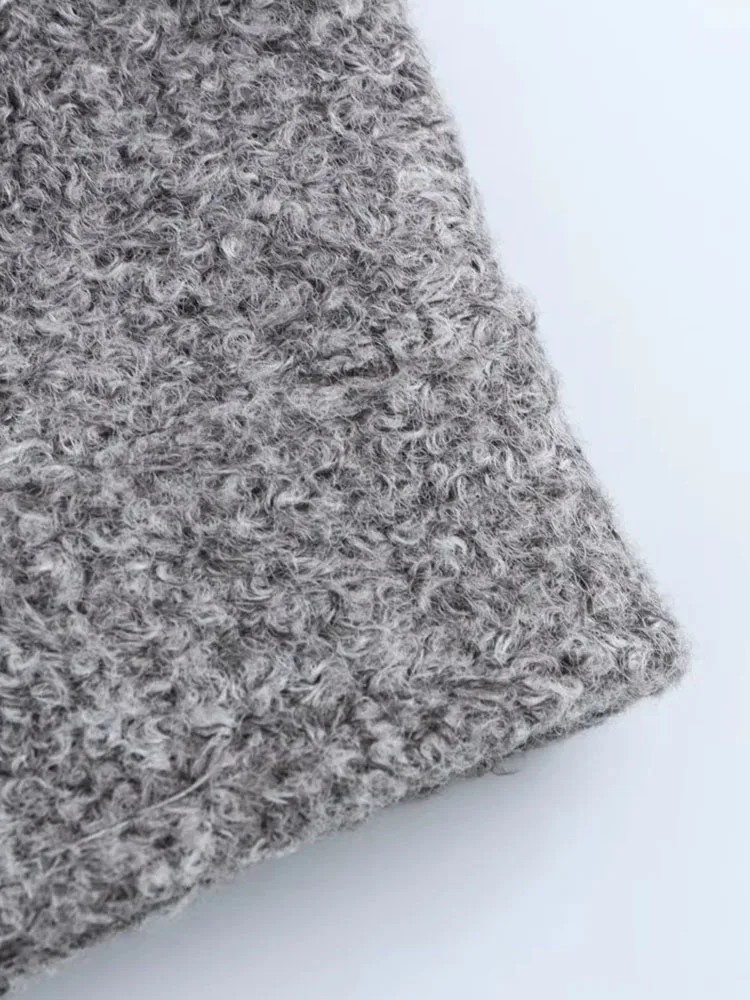 Women’s Textured Long Sleeve O Neck Short Coat - Image 4