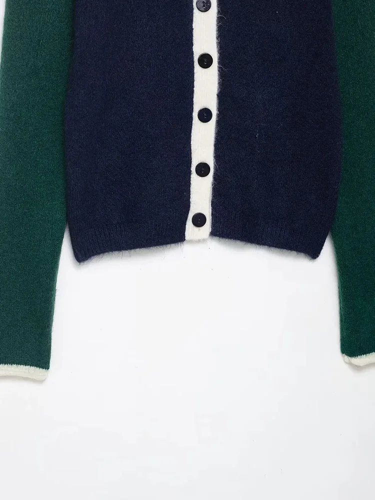 Women’s Crew Neck Button Knit Sweater - Image 3