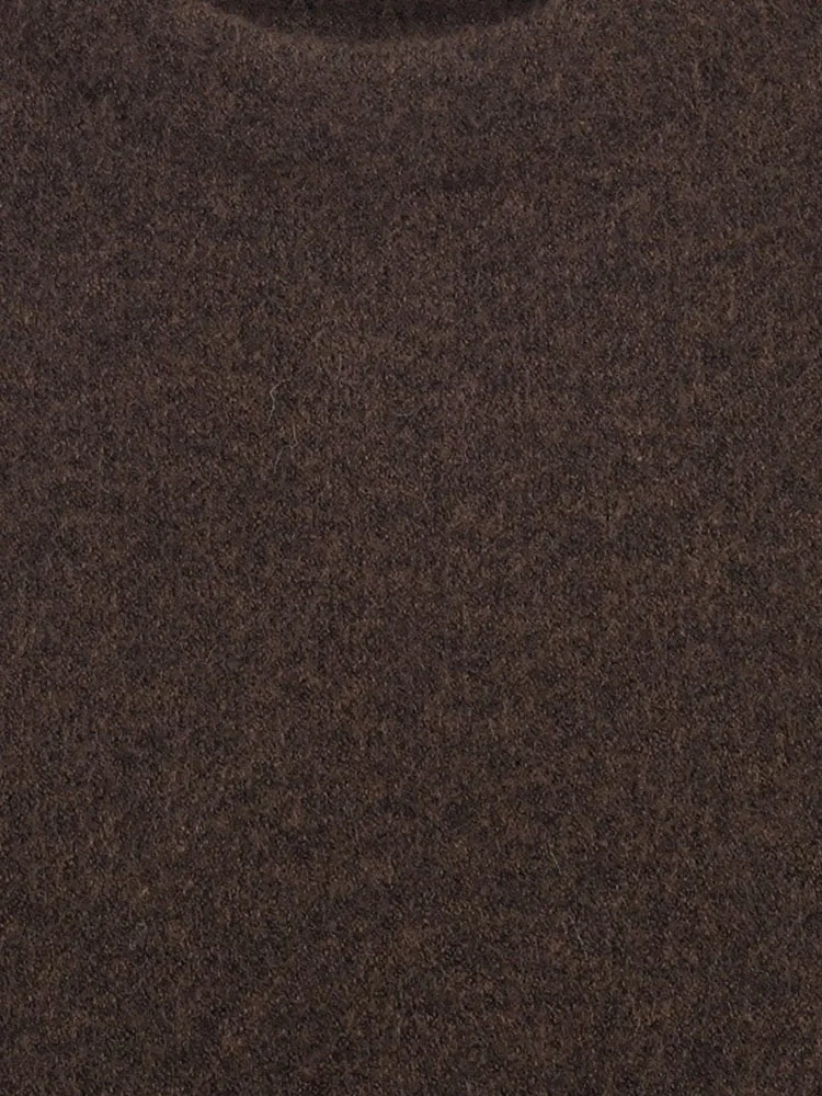 Women’s Brown Fur Patchwork Party Dress - Image 6