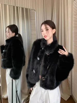 Luxury Black Faux Fur Jacket for Women