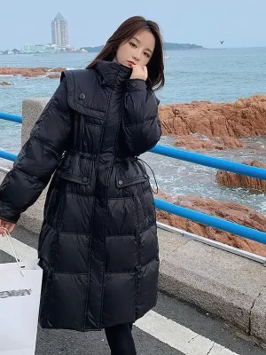 Korean Sailor Collar Long Warm Parka