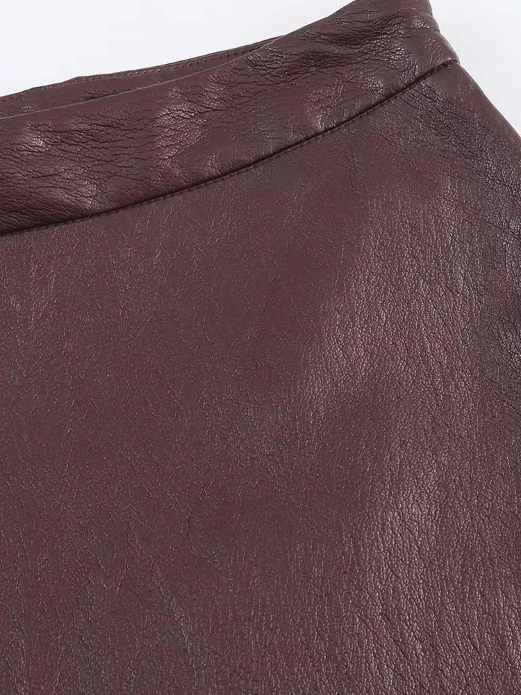 Autumn Leather Belt A Line Skirt - Image 6