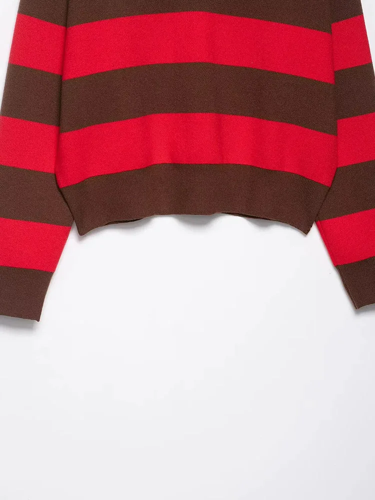 Autumn Winter Striped Knit Pullover - Image 4