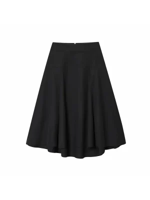 Winter Fashion Black Midi Skirt for Women