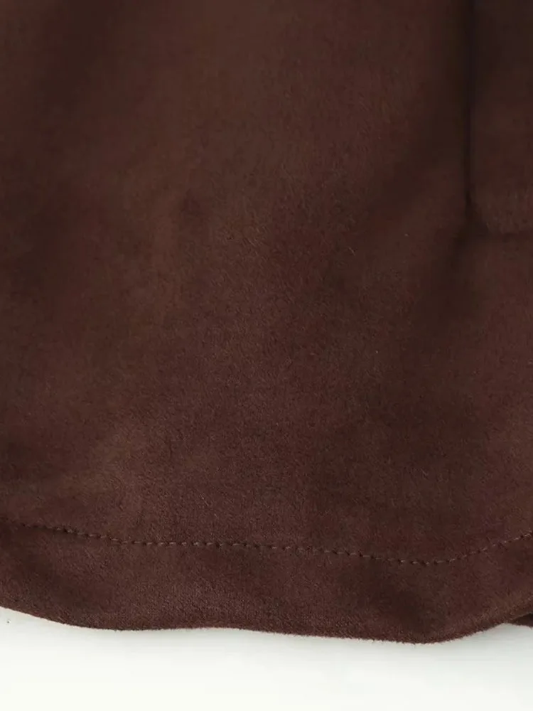 2025 Autumn Vintage Brown Tie-Up Short Jacket - Image 6