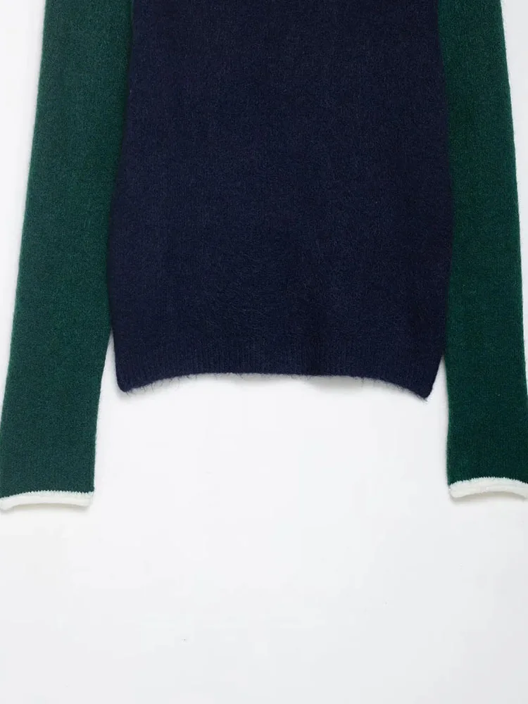 2025 Autumn/Winter Patchwork Knit Sweater - Image 3