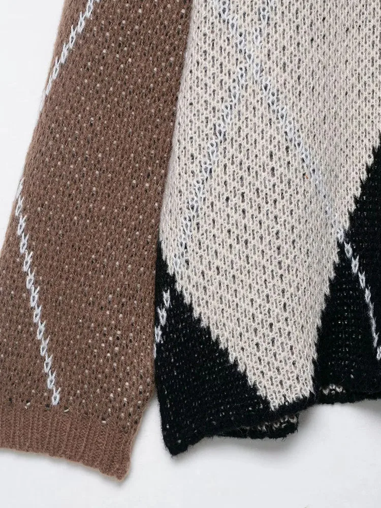 Women’s 2025 Vintage Diamond Knit Pullover - Image 4