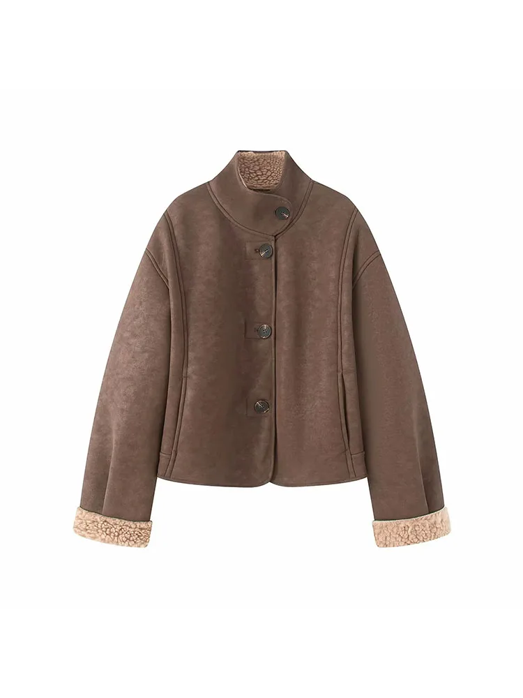 Autumn Winter Stand Collar Coat Women - Image 2