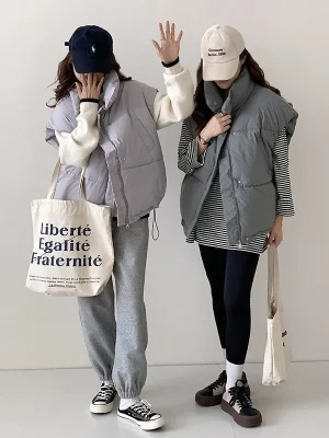 Korean Fashion Winter Women Quilted Vest