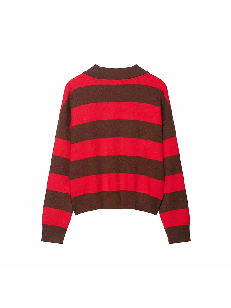 Autumn Winter Striped Knit Pullover - Image 3