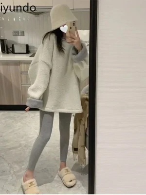 Women’s Thick Velvet Lamb Wool Jacket Soft Slouchy Style