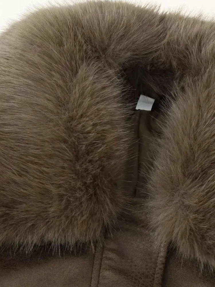 Women’s Loose Fit Fur-Collar Jacket with Pockets - Image 5