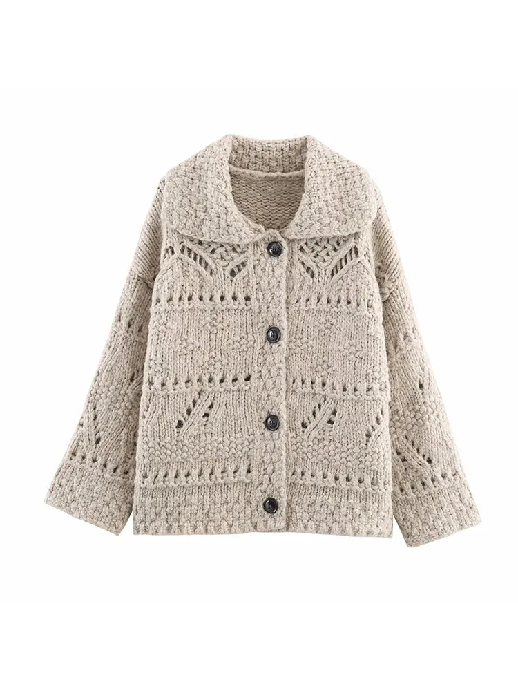 2025 Autumn Hollow-Out Cropped Knit Sweater - Image 2