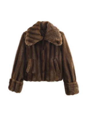 Women’s Cropped Faux Fur Coat