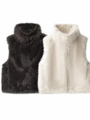 Women’s Warm Sleeveless Fur Jacket