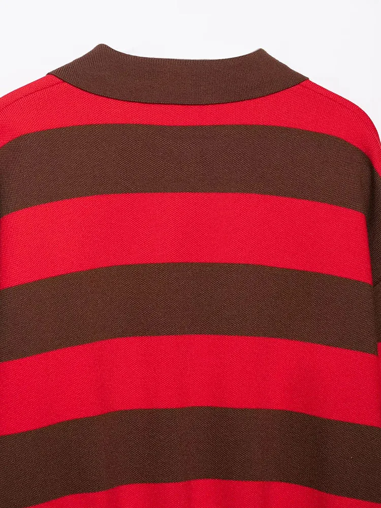 Autumn Winter Striped Knit Pullover - Image 7