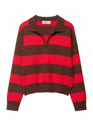 Autumn Winter Striped Knit Pullover
