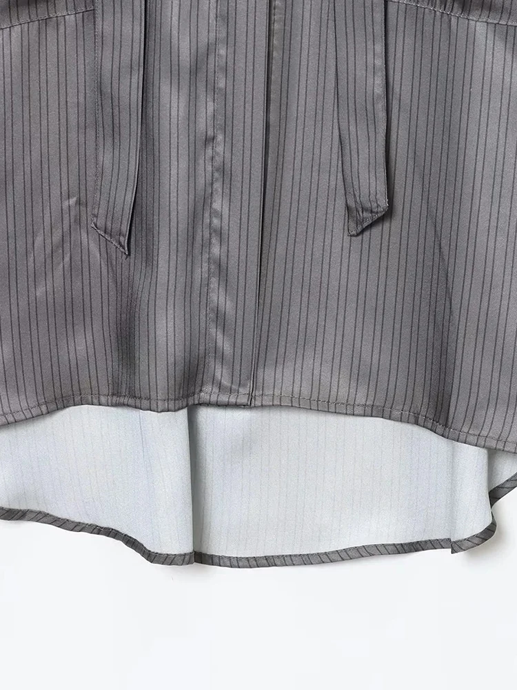 Women’s Striped Loose Long-Sleeve Shirt - Image 4