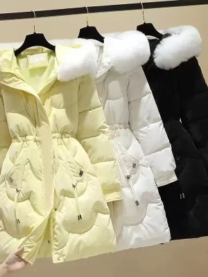 Elegant Women's Cotton Jacket Thickened Plush Zipper Design