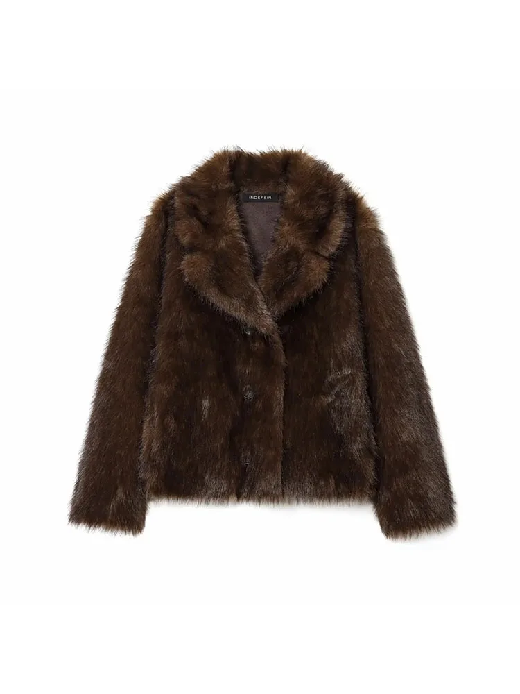 Winter Reversible Faux Fur Coat Women