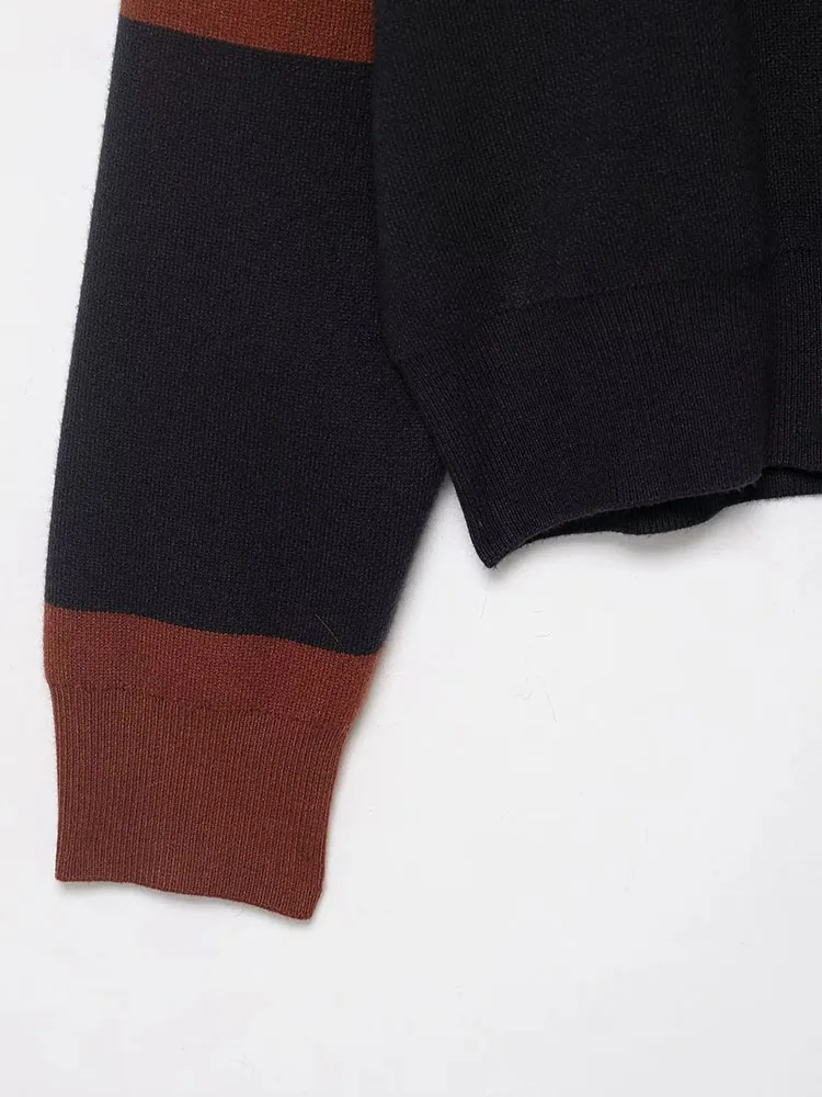 Autumn Winter Striped Knit Pullover - Image 4