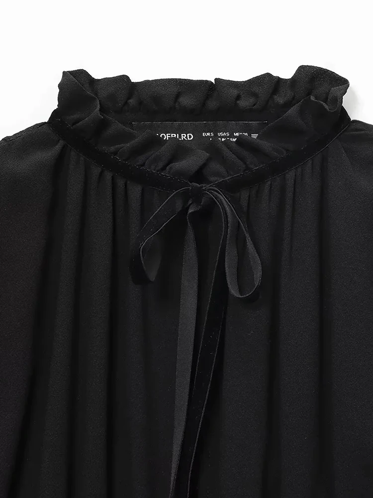 Women’s Retro Lace-Up Long Sleeve Shirt - Image 4