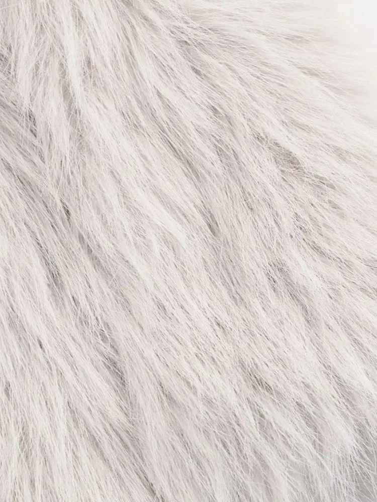 Women’s Lapel Long Sleeve Fur Jacket - Image 5