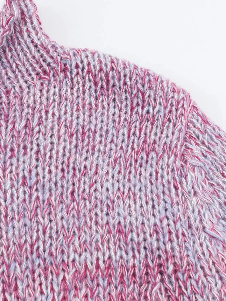 Autumn Winter Color-Block Short-Sleeve Sweater - Image 3