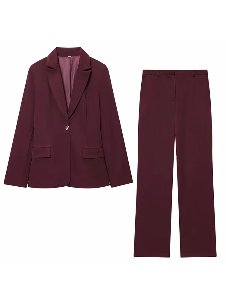 Autumn Winter Slim Blazer Pants Set