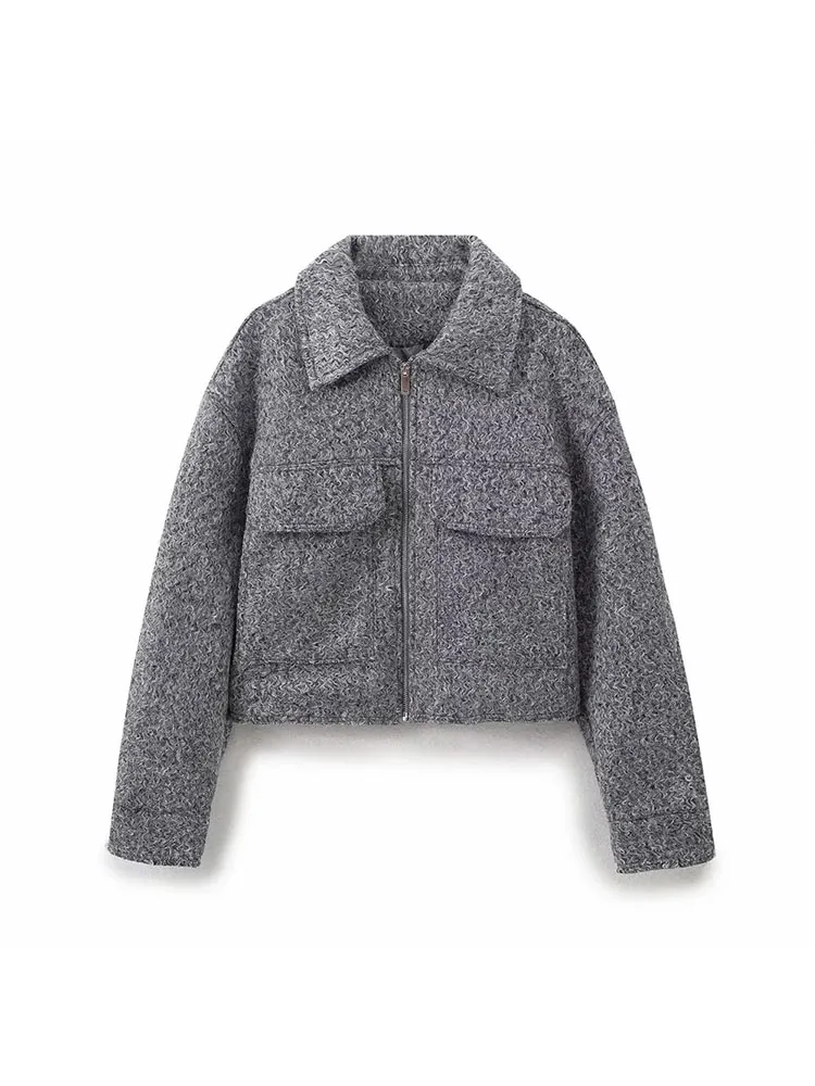 Women’s Versatile Short Collar Jacket Coat - Image 4