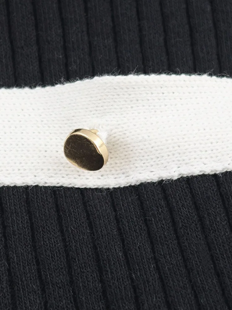 Women’s Color Block Contrast Knit Sweater - Image 5