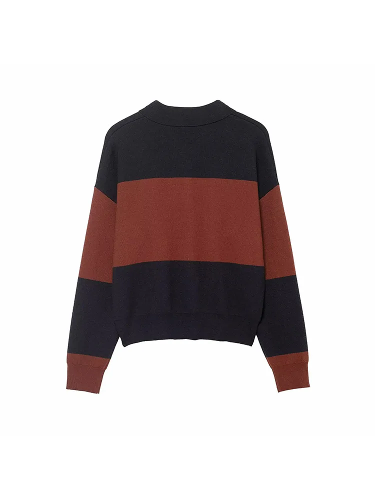 Autumn Winter Striped Knit Pullover - Image 2