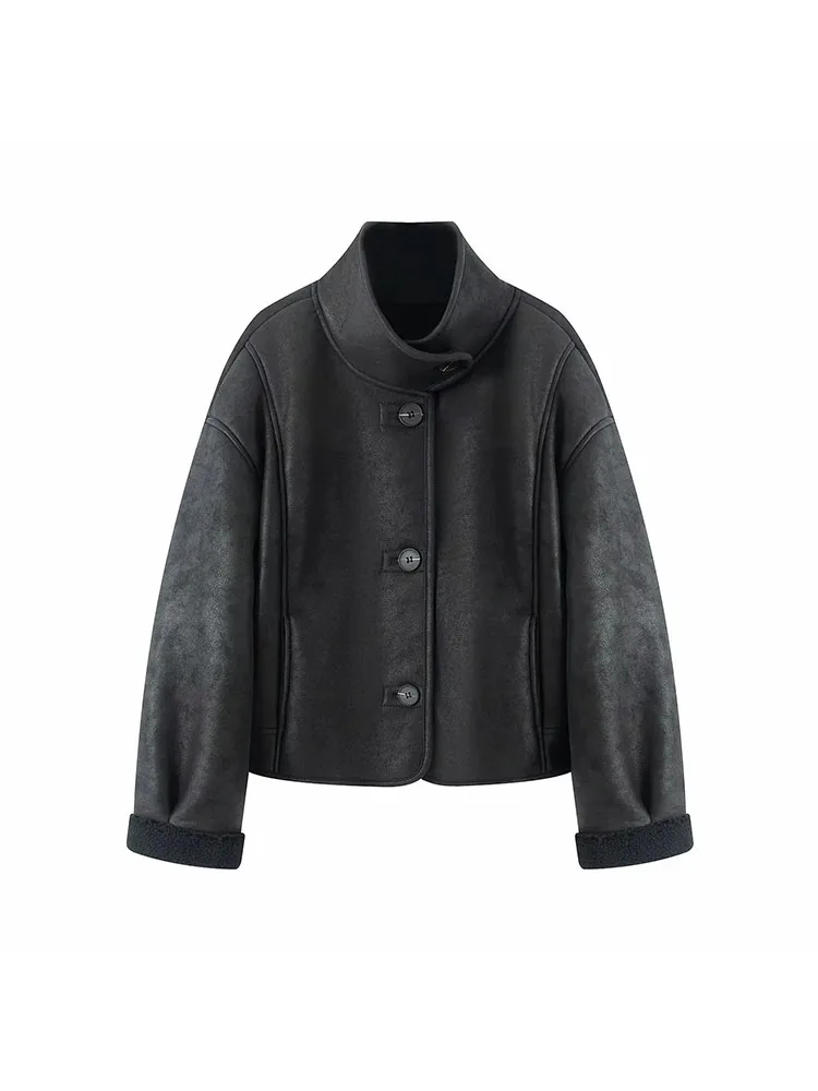 Autumn Winter Stand Collar Coat Women - Image 4