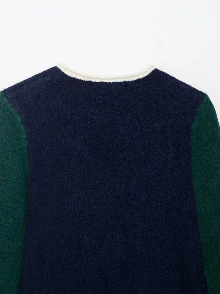 2025 Autumn/Winter Patchwork Knit Sweater - Image 5