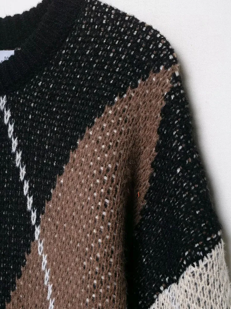 Women’s 2025 Vintage Diamond Knit Pullover - Image 5