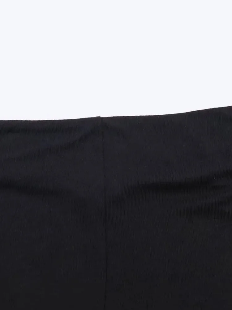 Autumn Winter Black Off Shoulder Rivet T Shirt for Women - Image 4