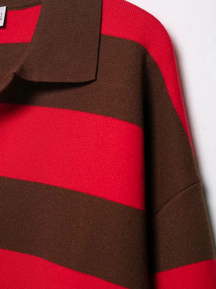 Autumn Winter Striped Knit Pullover - Image 6