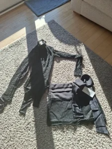 2025 Autumn Lace O-Neck Bodysuit & Mini Skirt Set photo review