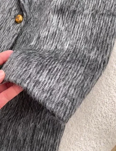 Women’s Elegant Mohair Double-Breasted Coat photo review