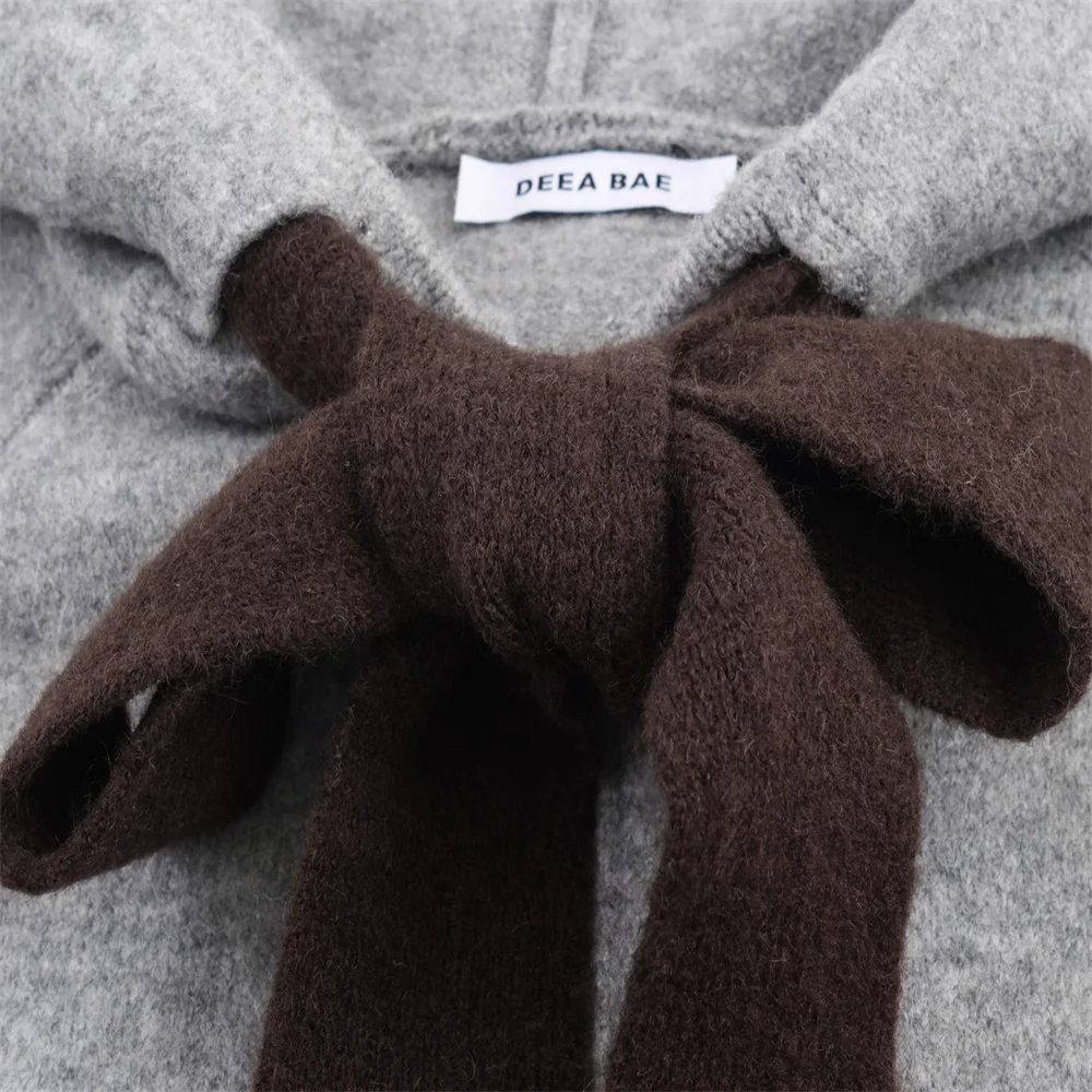 Women's Versatile Bow Knit Hoodie - Image 3