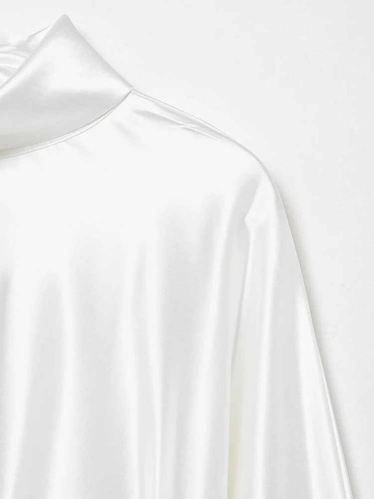 Women’s Elegant Satin Bow A-Line Dress - Image 5