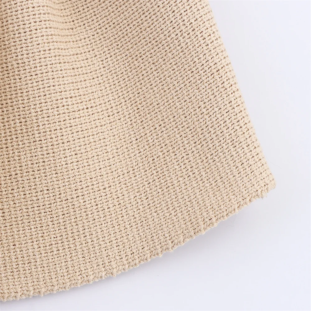 Autumn Round Neck Button Knit Jacket & Skirt Set - Image 5