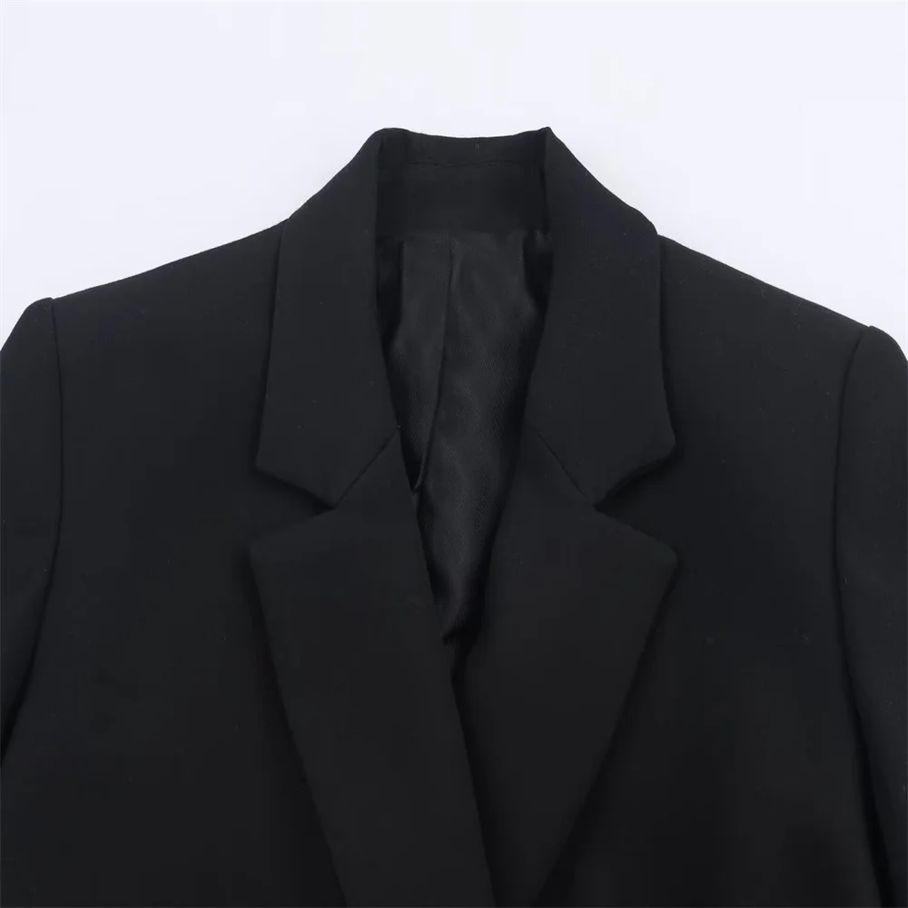 Autumn French Buckle Suit Jacket & High-Waist Straight Pants - Image 3