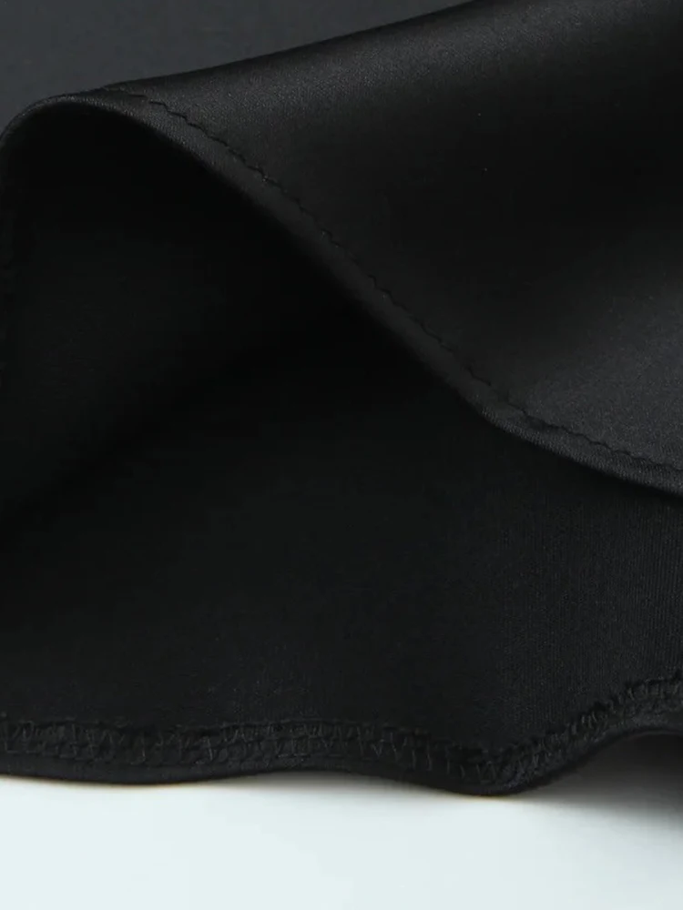 Women’s Elegant Silk-Feel V-Neck Scarf Collar Shirt - Image 4